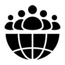 People on top of globe icon